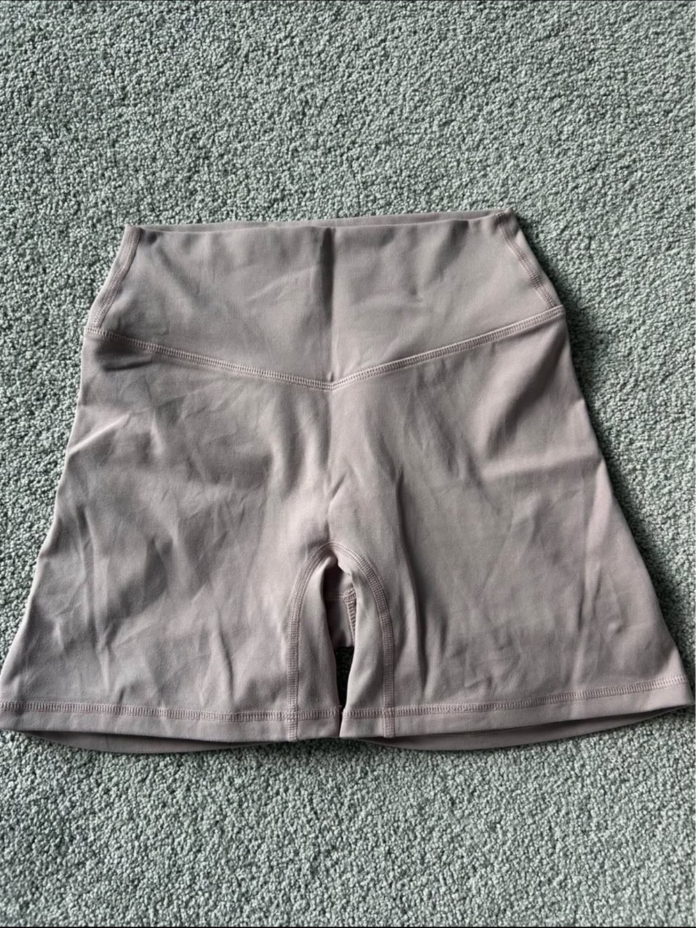 High-Waist Women's Bike Shorts - Dusty Mauve